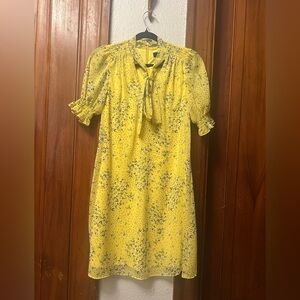 DKNY Yellow Floral Midi Dress